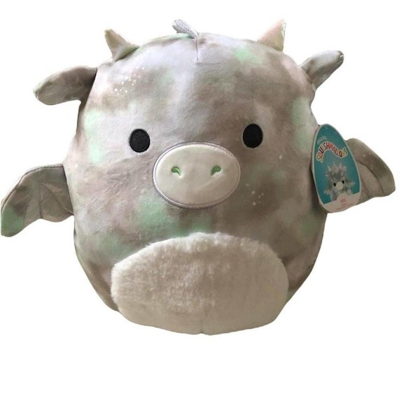 Squishmallow Will Dragon 12" Plush Green Furry Belly Cloudy Sky Camo Animal Soft - Picture 3 of 13